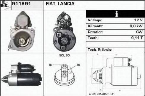 EDR 911891 - Стартер autocars.com.ua