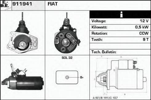 EDR 911941 - Стартер autocars.com.ua