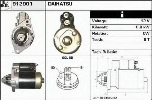 EDR 912001 - Стартер autocars.com.ua