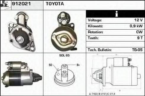 EDR 912021 - Стартер autocars.com.ua