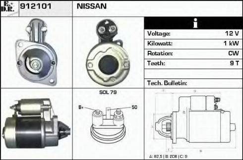 EDR 912101 - Стартер autocars.com.ua