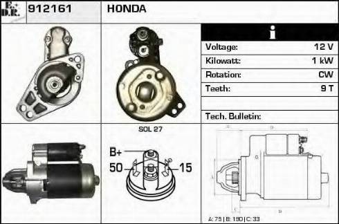 EDR 912161 - Стартер autocars.com.ua