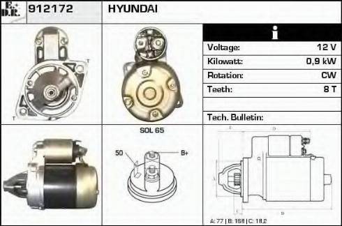 EDR 912172 - Стартер avtokuzovplus.com.ua