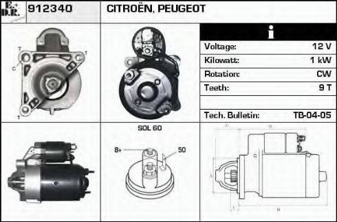 EDR 912340 - Стартер avtokuzovplus.com.ua