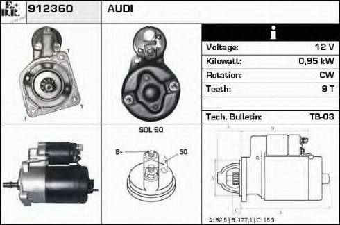 EDR 912360 - Стартер avtokuzovplus.com.ua