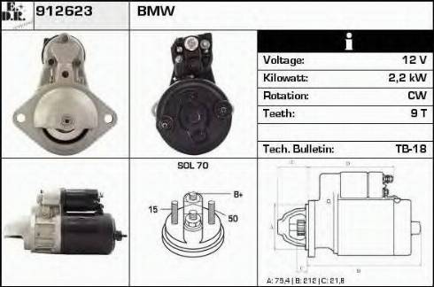 EDR 912623 - Стартер autocars.com.ua