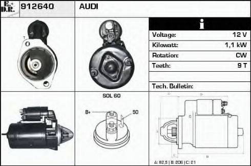 EDR 912640 - Стартер avtokuzovplus.com.ua