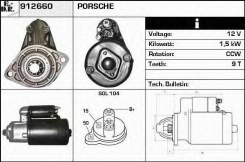 EDR 912660 - Стартер autocars.com.ua