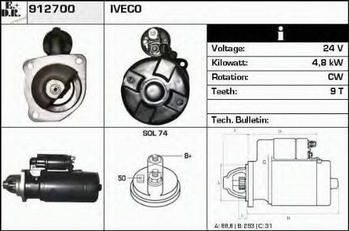 EDR 912700 - Стартер avtokuzovplus.com.ua