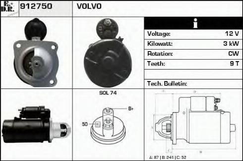 EDR 912750 - Стартер avtokuzovplus.com.ua