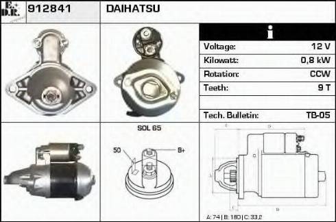 EDR 912841 - Стартер autocars.com.ua