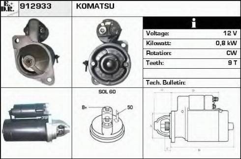 EDR 912933 - Стартер autocars.com.ua