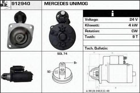 EDR 912940 - Стартер avtokuzovplus.com.ua