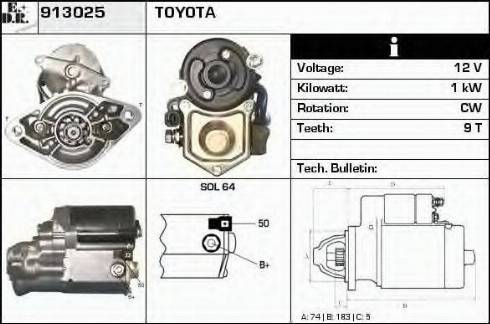 EDR 913025 - Стартер autocars.com.ua