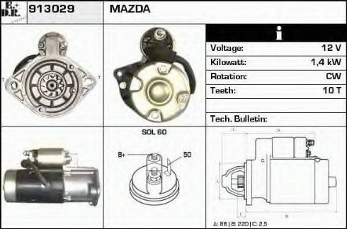 EDR 913029 - Стартер autocars.com.ua