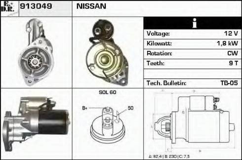 EDR 913049 - Стартер autocars.com.ua