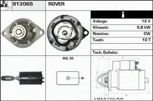 EDR 913065 - Стартер autocars.com.ua