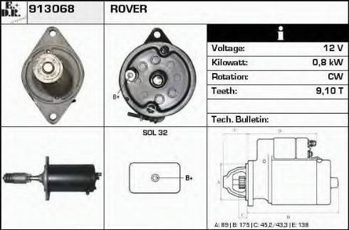 EDR 913068 - Стартер avtokuzovplus.com.ua