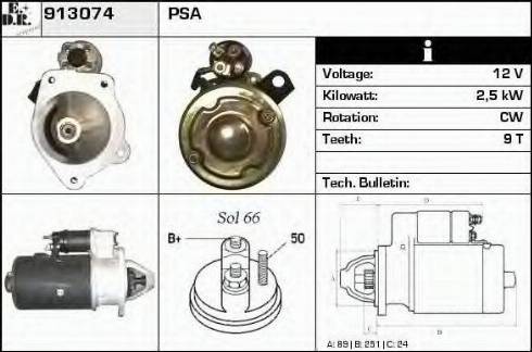 EDR 913074 - Стартер autocars.com.ua