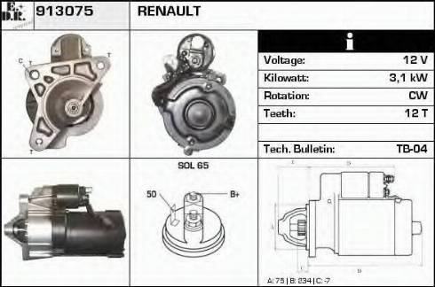 EDR 913075 - Стартер avtokuzovplus.com.ua