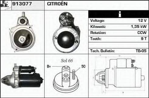 EDR 913077 - Стартер autocars.com.ua