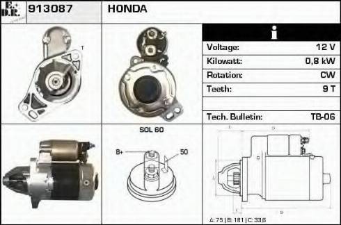 EDR 913087 - Стартер autocars.com.ua