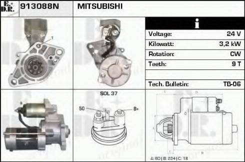 EDR 913088N - Стартер autocars.com.ua