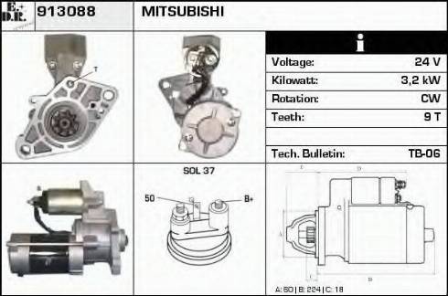 EDR 913088 - Стартер avtokuzovplus.com.ua