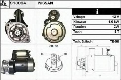 EDR 913094 - Стартер autocars.com.ua