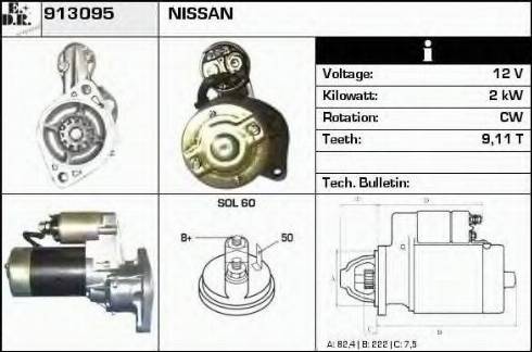 EDR 913095 - Стартер autocars.com.ua