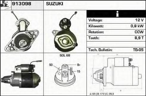 EDR 913098 - Стартер autocars.com.ua