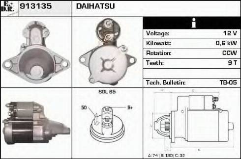 EDR 913135 - Стартер autocars.com.ua