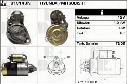 EDR 913143N - Стартер autocars.com.ua