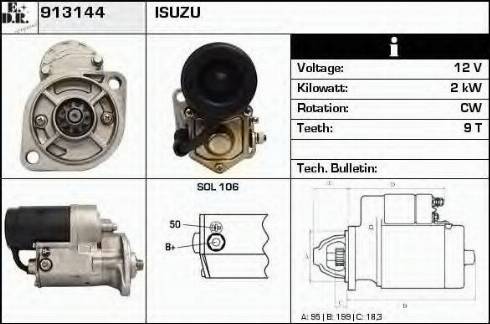 EDR 913144 - Стартер autocars.com.ua