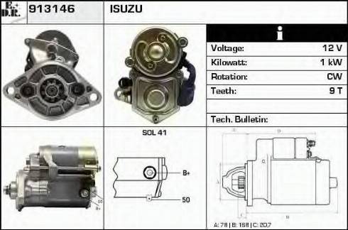 EDR 913146 - Стартер autocars.com.ua