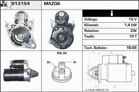 EDR 913154 - Стартер avtokuzovplus.com.ua