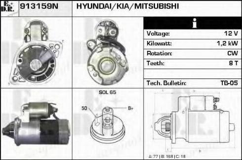 EDR 913159N - Стартер autocars.com.ua