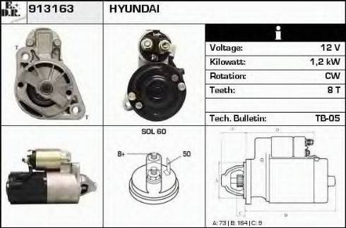 EDR 913163 - Стартер autocars.com.ua