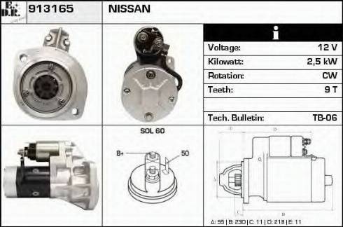 EDR 913165 - Стартер autocars.com.ua