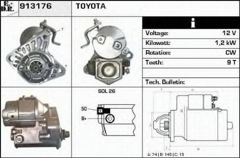 EDR 913176 - Стартер autocars.com.ua