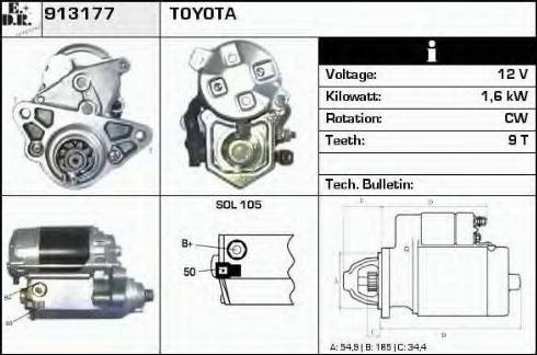 EDR 913177 - Стартер avtokuzovplus.com.ua