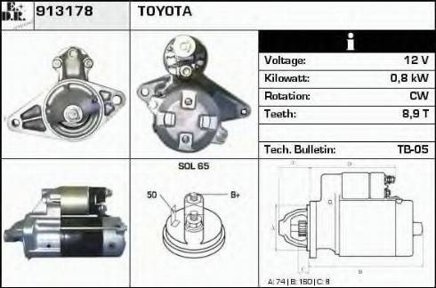 EDR 913178 - Стартер autocars.com.ua