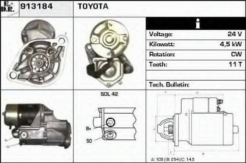 EDR 913184 - Стартер autocars.com.ua