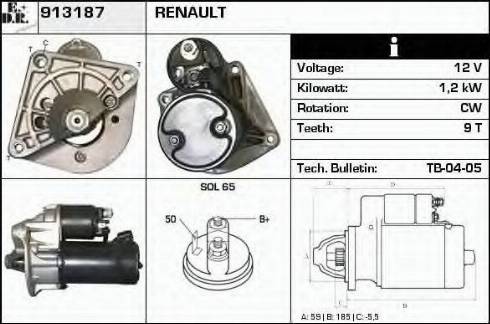 EDR 913187 - Стартер autocars.com.ua