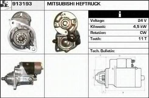 EDR 913193 - Стартер autocars.com.ua