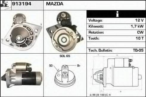 EDR 913194 - Стартер autocars.com.ua