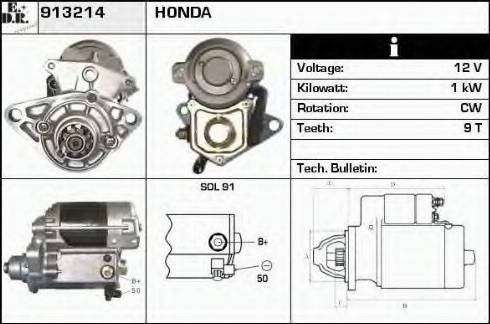 EDR 913214 - Стартер autocars.com.ua