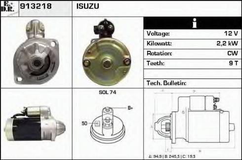 EDR 913218 - Стартер autocars.com.ua