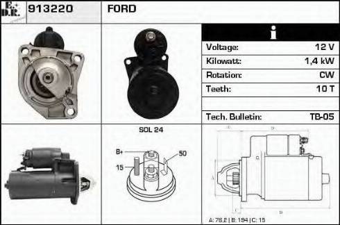 EDR 913220 - Стартер avtokuzovplus.com.ua