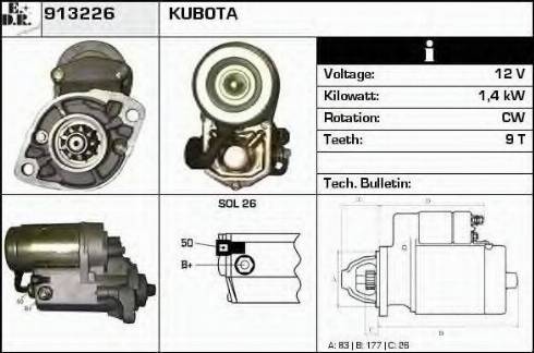 EDR 913226 - Стартер autocars.com.ua